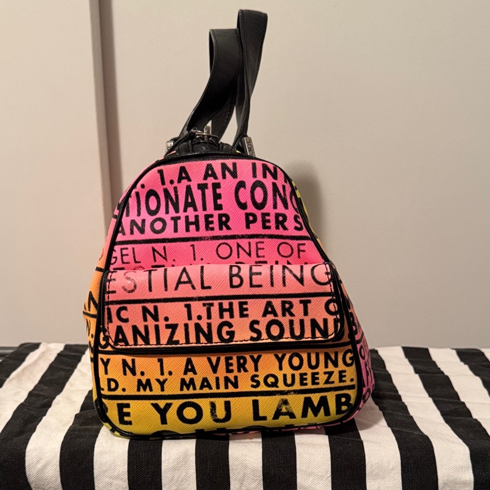 L.A.M.B. Yellow and Pink Graphic Satchel - Picture 4 of 12